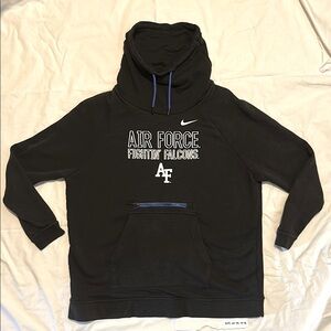 Nike Team Issue Women’s Black Funnel Neck Sweatshirt - Air Force - Size XL